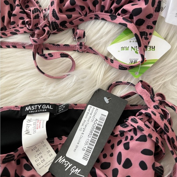 Animal Print Triangle & Strappy Brief Bikini - Picture 7 of 8